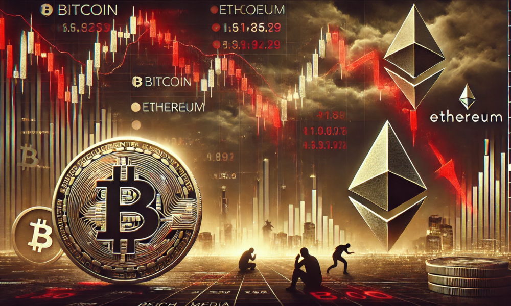 Cryptocurrency Market Update: Bitcoin and Ethereum Dip Below Key Support Levels