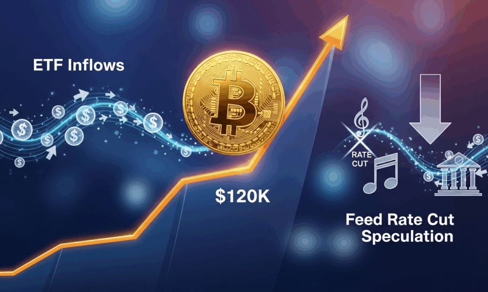 Bitcoin (BTC) surged past $120,000 today, supported by steady ETF inflows, growing optimism over potential Federal Reserve rate cuts, and a broader altcoin rally led by Ethereum. Here’s the full breakdown of market moves and what’s driving investor sentiment.