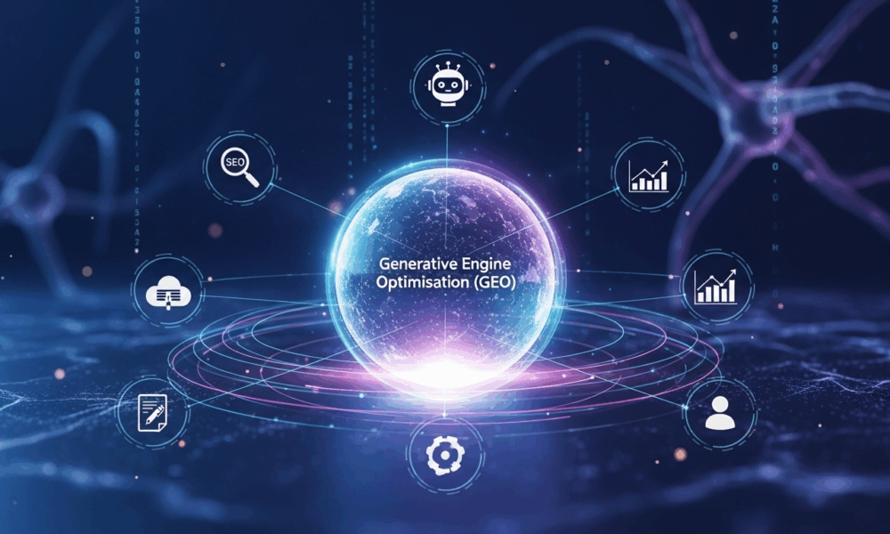 Generative Engine Optimisation (GEO) ensures your content is featured in AI-generated search results. Learn how to structure, source, and monitor your content to appear in ChatGPT, Gemini, and AI overviews.